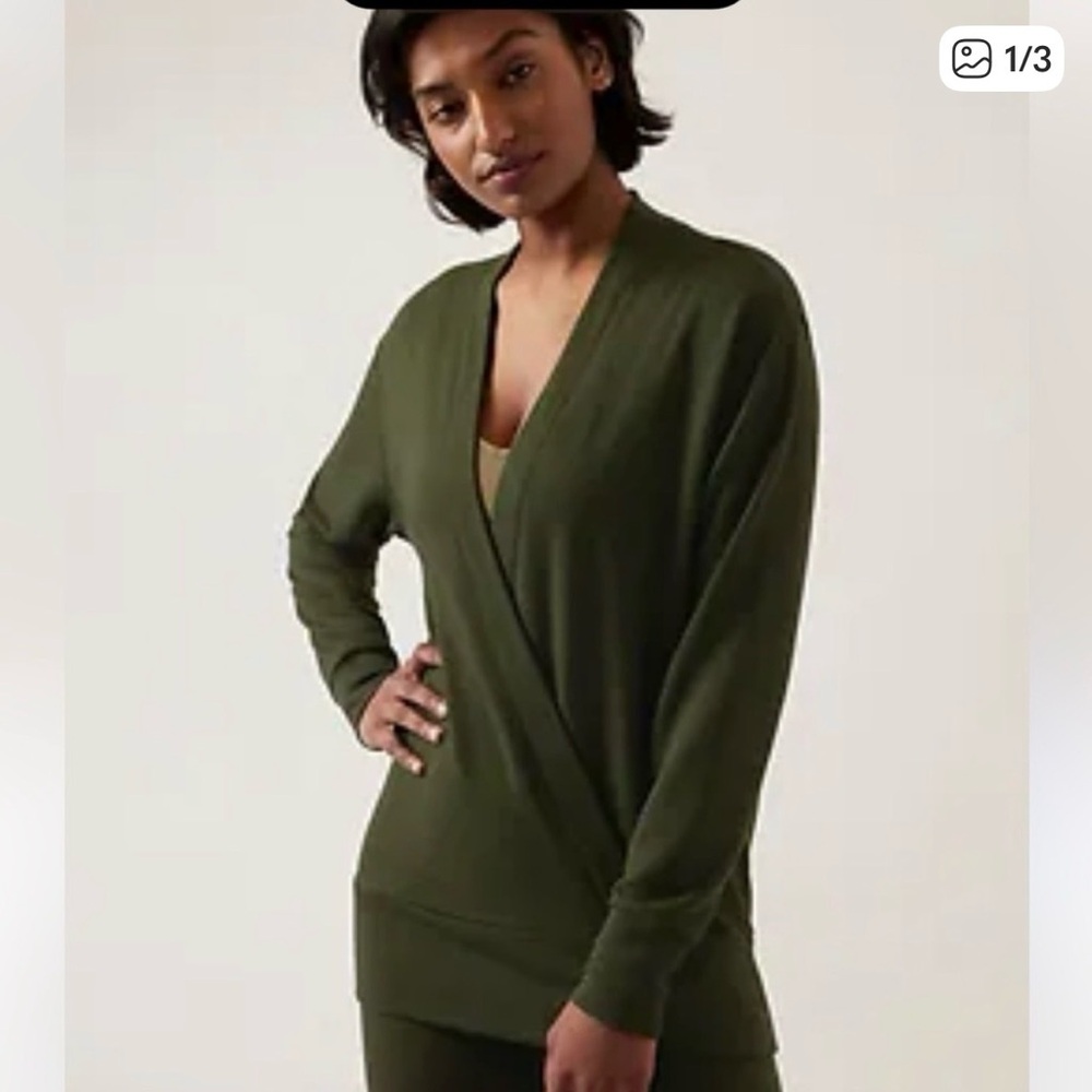 Athleta Olive Green Wrap Cardigan size M
